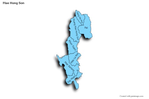 Mapas de muestra para Mae Hong Son (azul,sombrío)