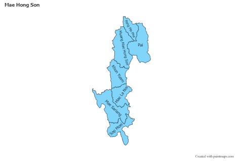 Mapas de muestra para Mae Hong Son (azul)