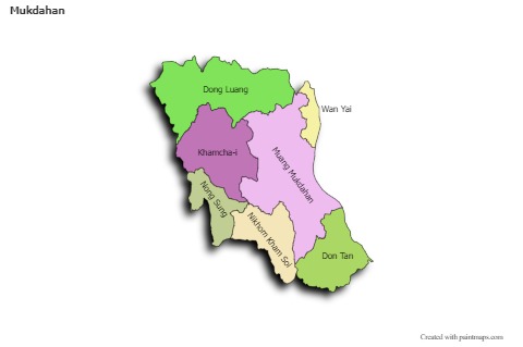 Mukdahan için Örnek Haritalar (renkli,gölgeli)