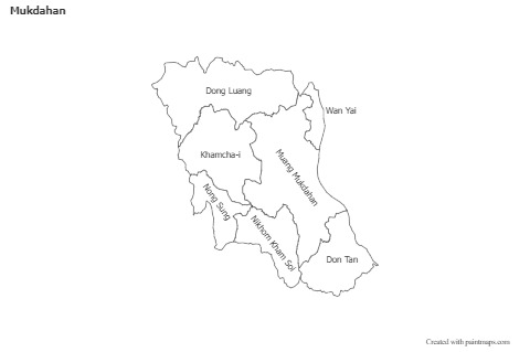 Mukdahan için Örnek Haritalar (siyah-beyaz)