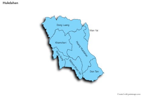 Mukdahan için Örnek Haritalar (mavi,gölgeli)