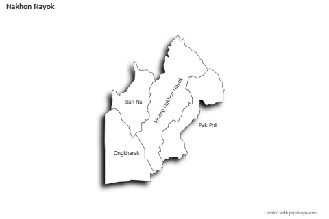Sample Maps for Nakhon Nayok (black-white,shadowy)