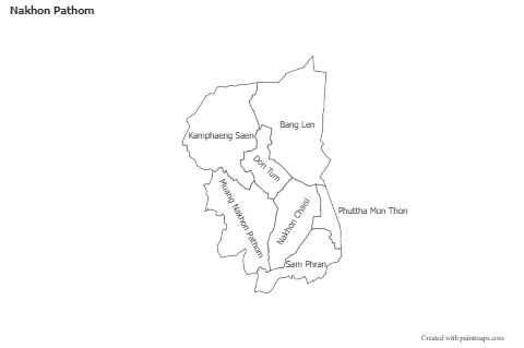 Nakhon Pathom için Örnek Haritalar (siyah-beyaz)
