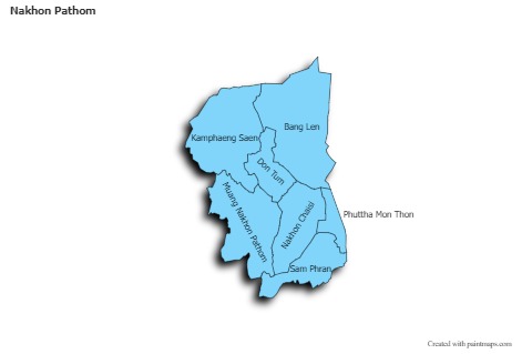 Nakhon Pathom için Örnek Haritalar (mavi,gölgeli)