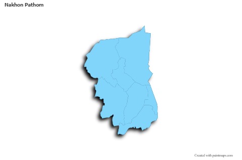 Nakhon Pathom için Örnek Haritalar (mavi,anahat,gölgeli)