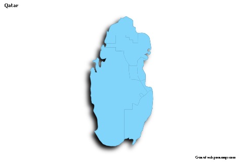 Sample Maps for Qatar (blue,outline,shadowy)