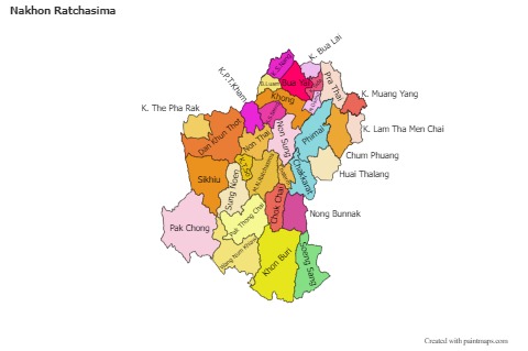 Sample Maps for Nakhon Ratchasima (colored)