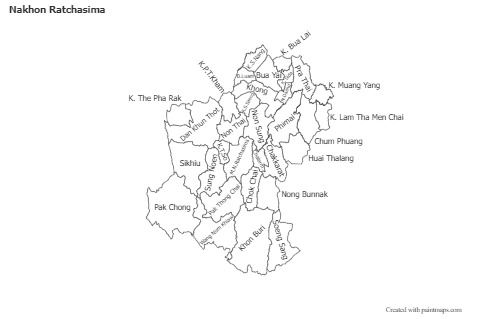Sample Maps for Nakhon Ratchasima (black-white)