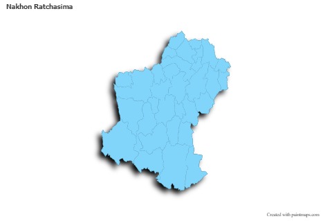 Sample Maps for Nakhon Ratchasima (blue,outline,shadowy)