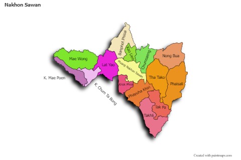 Sample Maps for Nakhon Sawan (colored,shadowy)