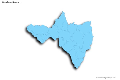 Sample Maps for Nakhon Sawan (blue,outline,shadowy)