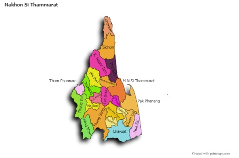 Mapas de muestra para Nakhon Si Thammarat (coloreado,sombrío)