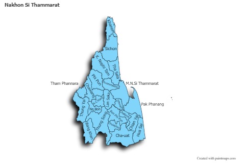 Mapas de muestra para Nakhon Si Thammarat (azul,sombrío)