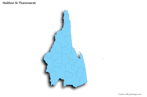 Mapas de muestra para Nakhon Si Thammarat (azul,contorno,sombrío)