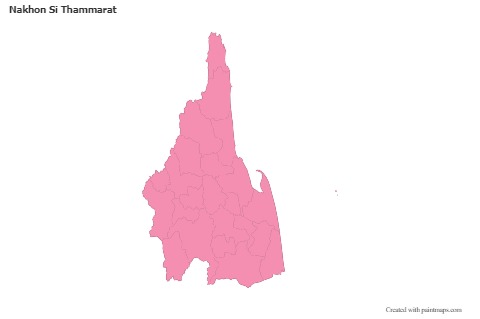 Mapas de muestra para Nakhon Si Thammarat (rosa,contorno)