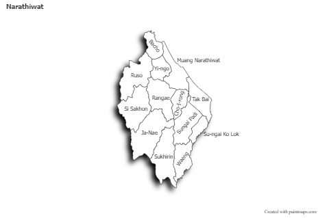 Sample Maps for Narathiwat (black-white,shadowy)