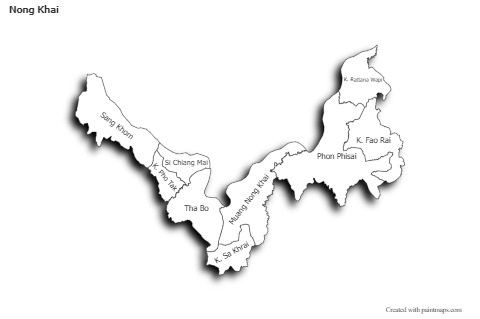 Sample Maps for Nong Khai (black-white,shadowy)