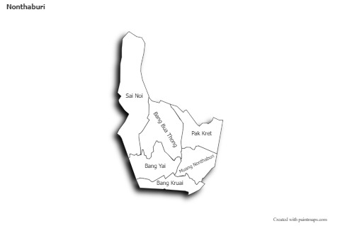 Sample Maps for Nonthaburi (black-white,shadowy)