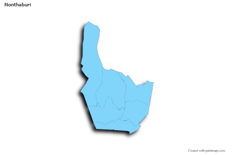 Sample Maps for Nonthaburi (blue,outline,shadowy)