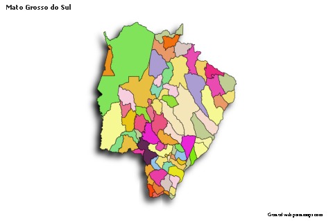 Mato Grosso do Sul için Örnek Haritalar (renkli,gölgeli)