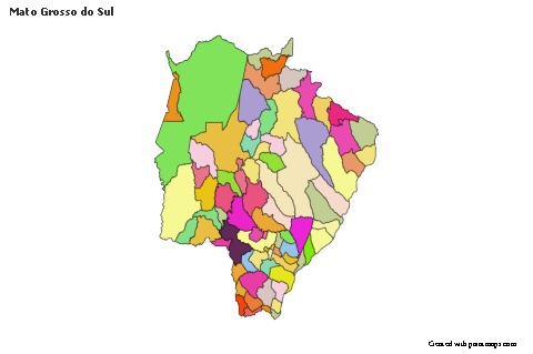 Mato Grosso do Sul için Örnek Haritalar (renkli)