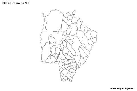 Mato Grosso do Sul için Örnek Haritalar (mavi,gölgeli)