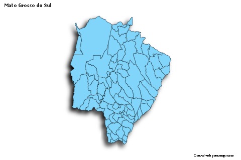 Mato Grosso do Sul için Örnek Haritalar (mavi)