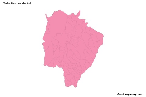 Mato Grosso do Sul için Örnek Haritalar (pembe,anahat)