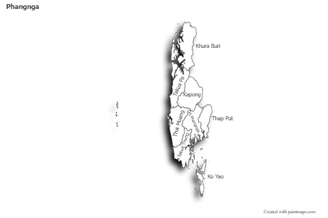 Mapas de muestra para Phangnga (blanco-negro,sombrío)