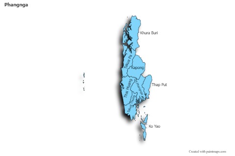 Mapas de muestra para Phangnga (azul,sombrío)