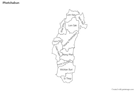 Mapas de muestra para Phetchabun (blanco-negro)