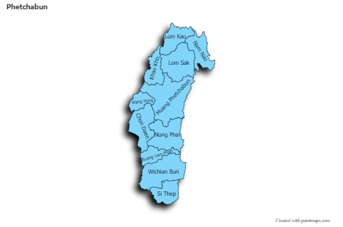 Mapas de muestra para Phetchabun (azul,sombrío)