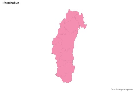 Mapas de muestra para Phetchabun (rosa,contorno)