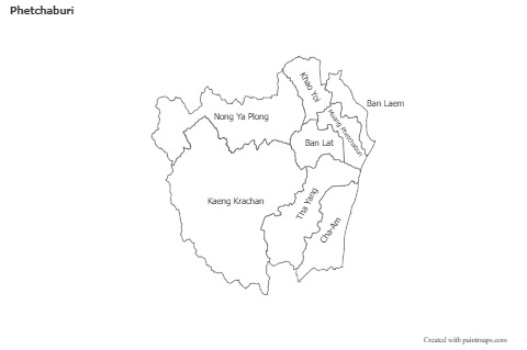 Mapas de muestra para Phetchaburi (blanco-negro)