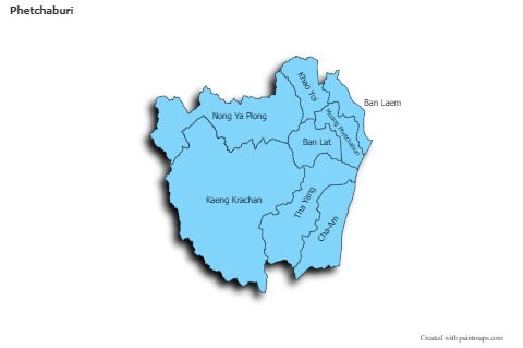 Mapas de muestra para Phetchaburi (azul,sombrío)