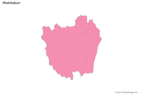 Mapas de muestra para Phetchaburi (rosa,contorno)