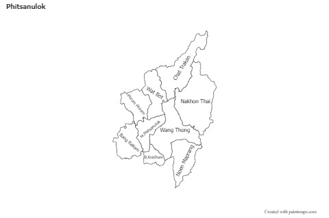 Mapas de muestra para Phitsanulok (blanco-negro)