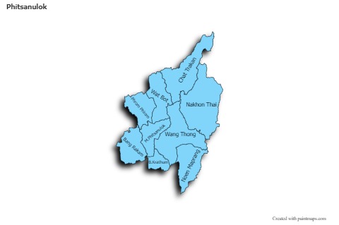 Mapas de muestra para Phitsanulok (azul,sombrío)