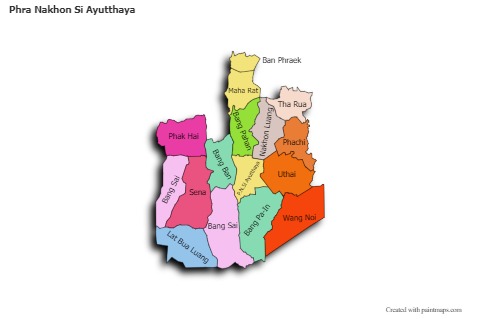 Sample Maps for Phra Nakhon Si Ayutthaya (colored,shadowy)