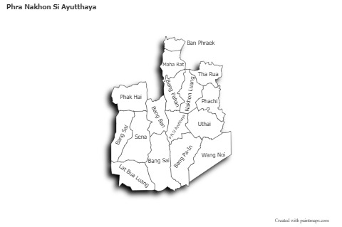 Sample Maps for Phra Nakhon Si Ayutthaya (black-white,shadowy)