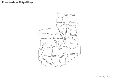 Sample Maps for Phra Nakhon Si Ayutthaya (black-white)