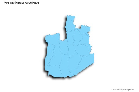 Sample Maps for Phra Nakhon Si Ayutthaya (blue,outline,shadowy)