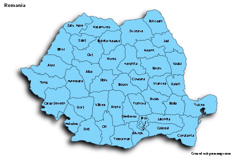 Sample Maps for Romania (blue,shadowy)