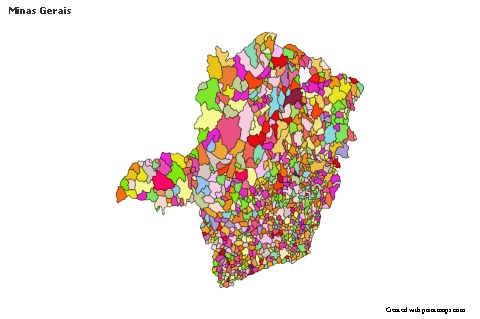 Mapas de muestra para Minas Gerais (coloreado)