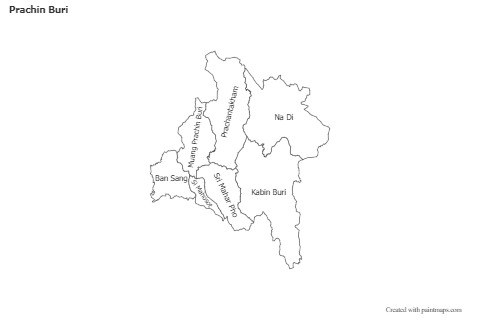 Prachin Buri için Örnek Haritalar (siyah-beyaz)