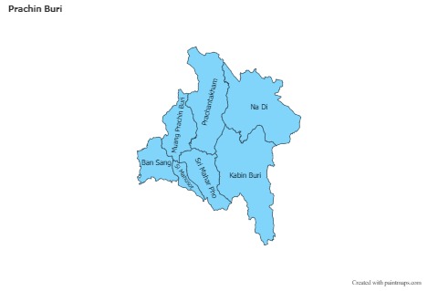 Prachin Buri için Örnek Haritalar (mavi)
