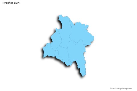 Prachin Buri için Örnek Haritalar (mavi,anahat,gölgeli)