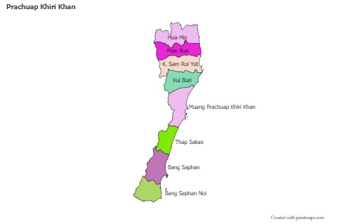 Prachuap Khiri Khan için Örnek Haritalar (renkli)