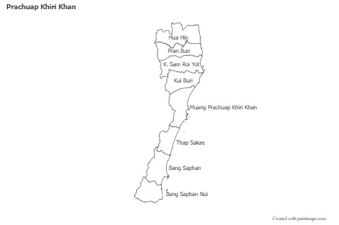 Prachuap Khiri Khan için Örnek Haritalar (siyah-beyaz)