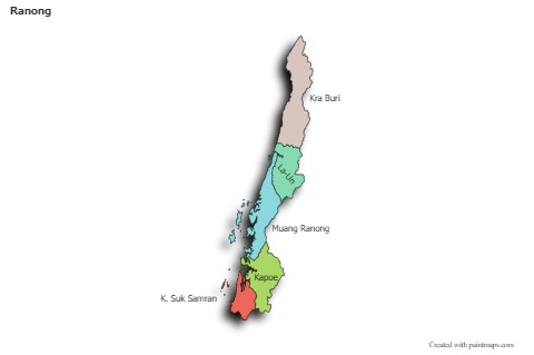 Ranong için Örnek Haritalar (renkli,gölgeli)